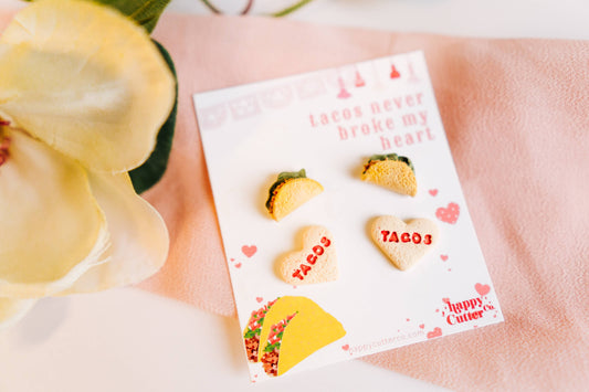 Tacos Never Broke My Heart Clay Stud Earring Pack