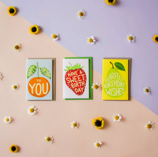 Pearfect Pear Mini Enclosure Birthday Card