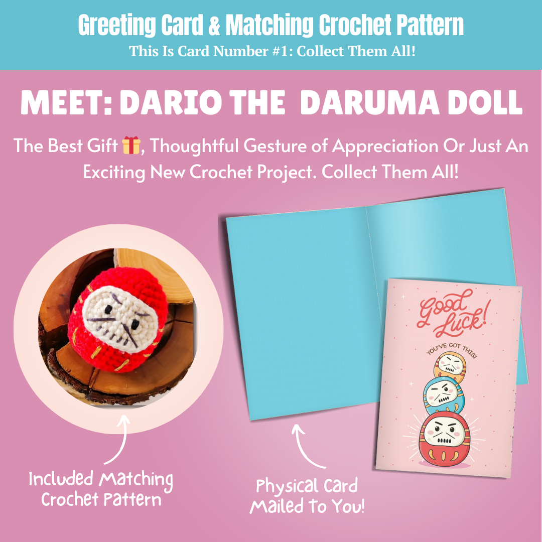 Encouragement Card & Daruma Doll Crochet Pattern