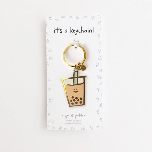Boba Enamel Keychain