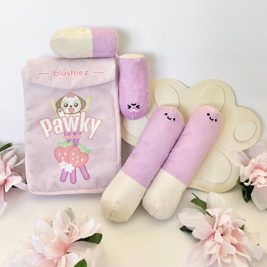 Strawberry Pawky Interactive/Nosework 4 Piece Dog Toy