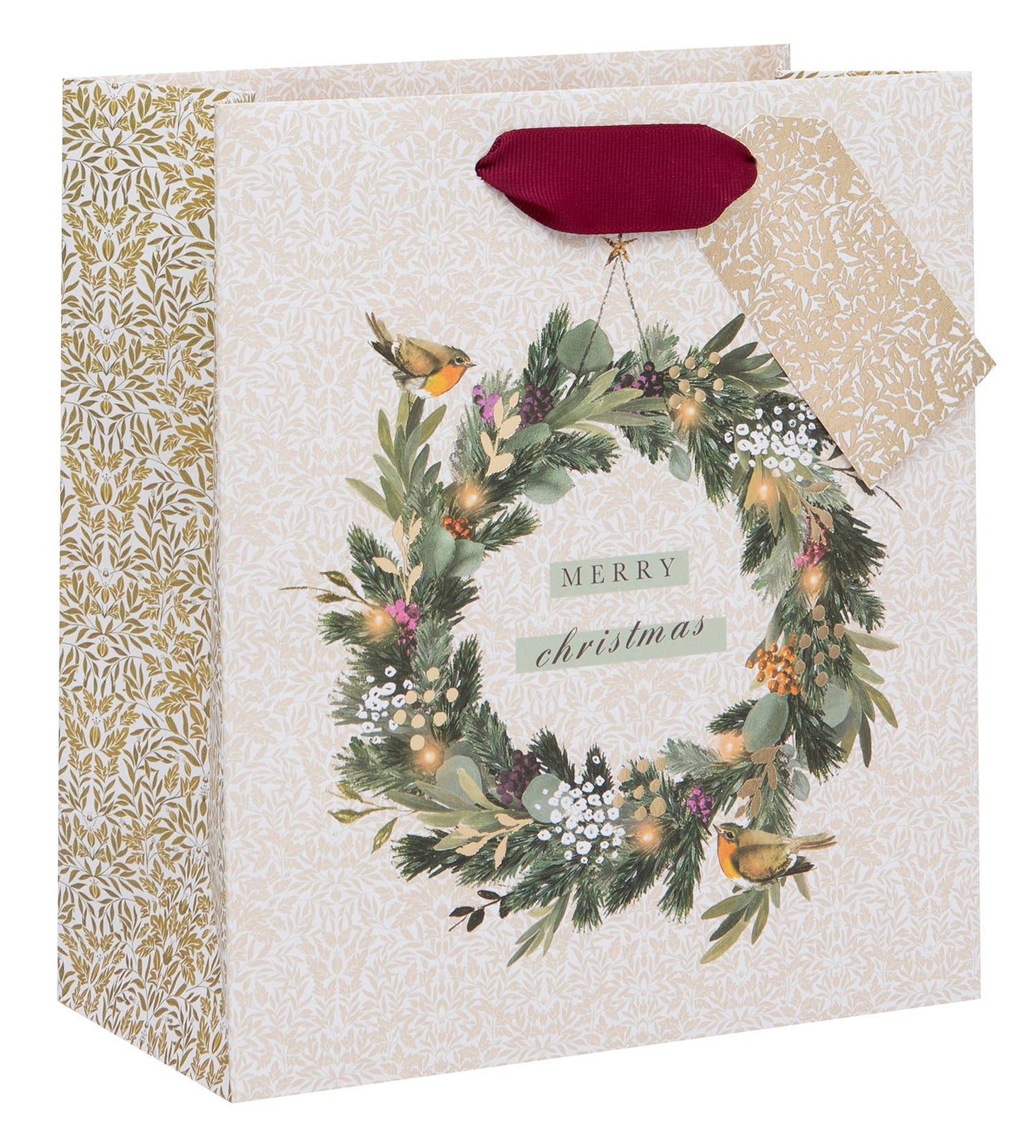 BAG MEDIUM ROBIN WREATH