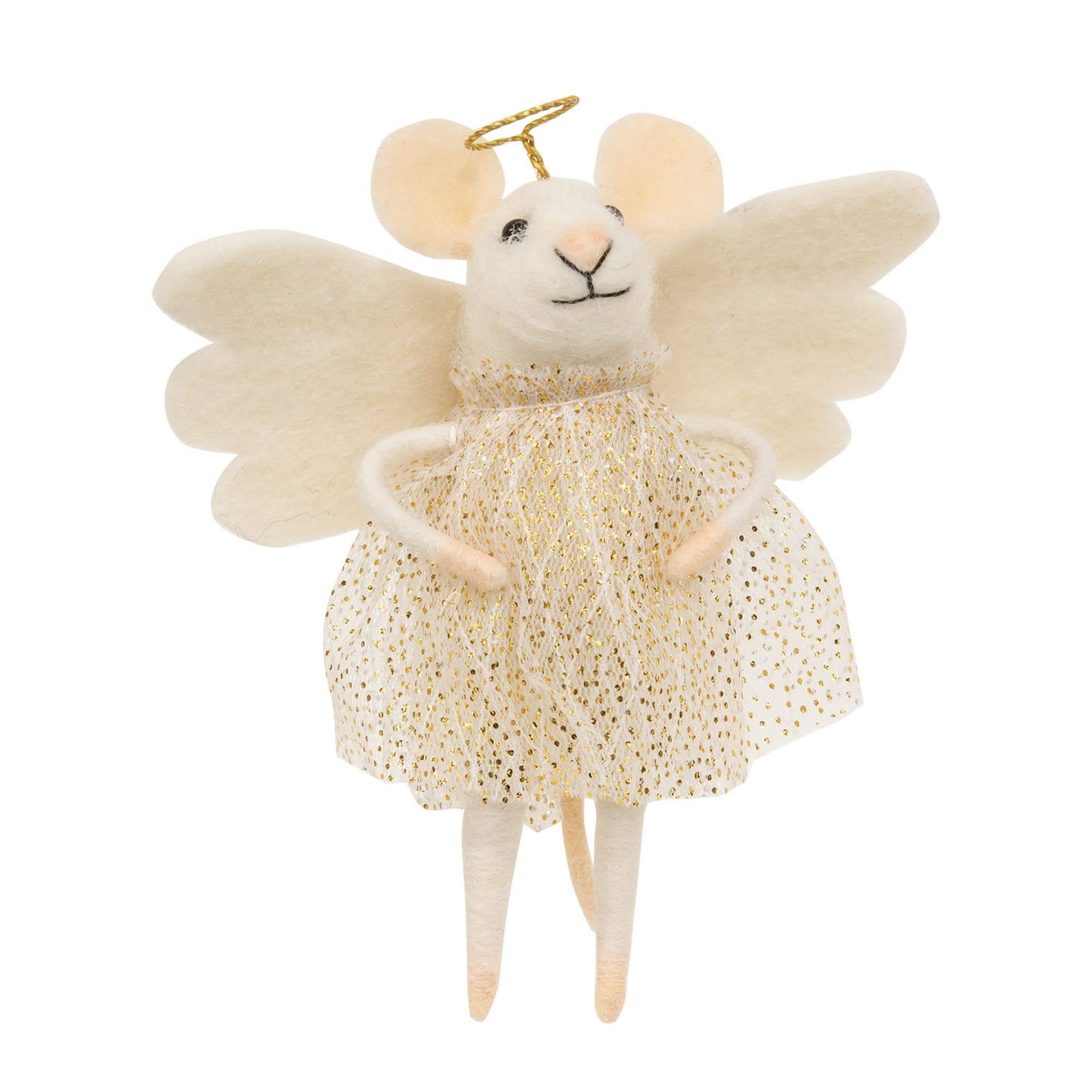 Felt Mouse Ornament: Angel Mouse Felted Ornament