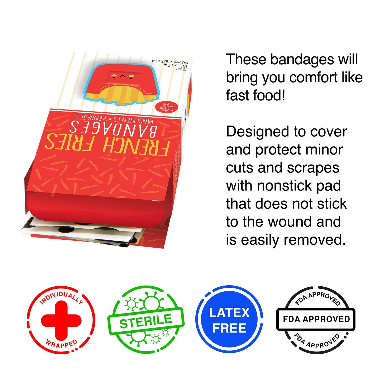 French Fries Adhesive Bandages