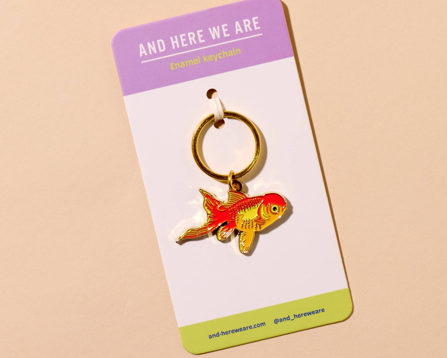 Koi Goldfish Enamel Keychain - Valentines Day Gift Mothers Day - Bag Charm