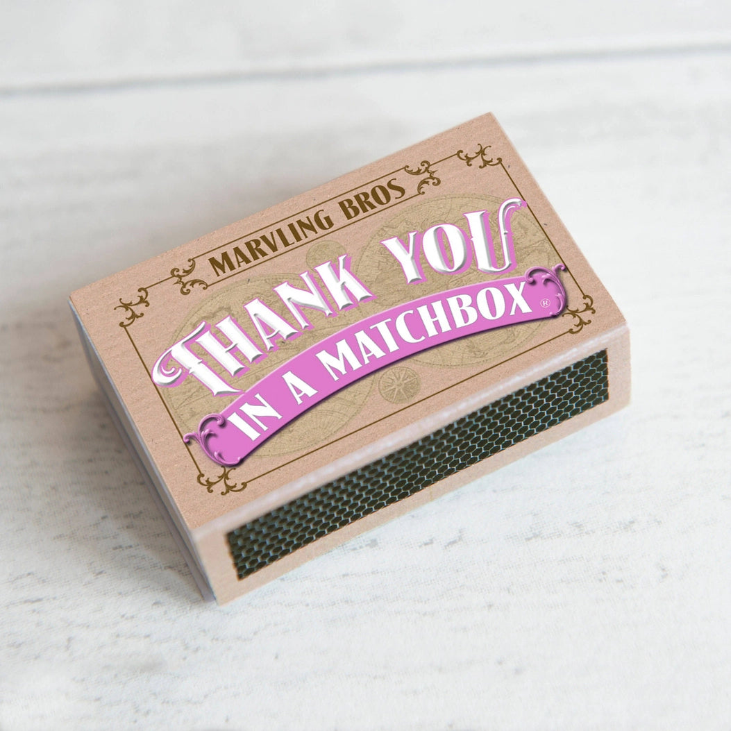 Thank You Bunch of Roses in A Vase in A Matchbox