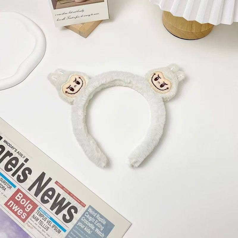 Cute labubu furry headband SPA headband