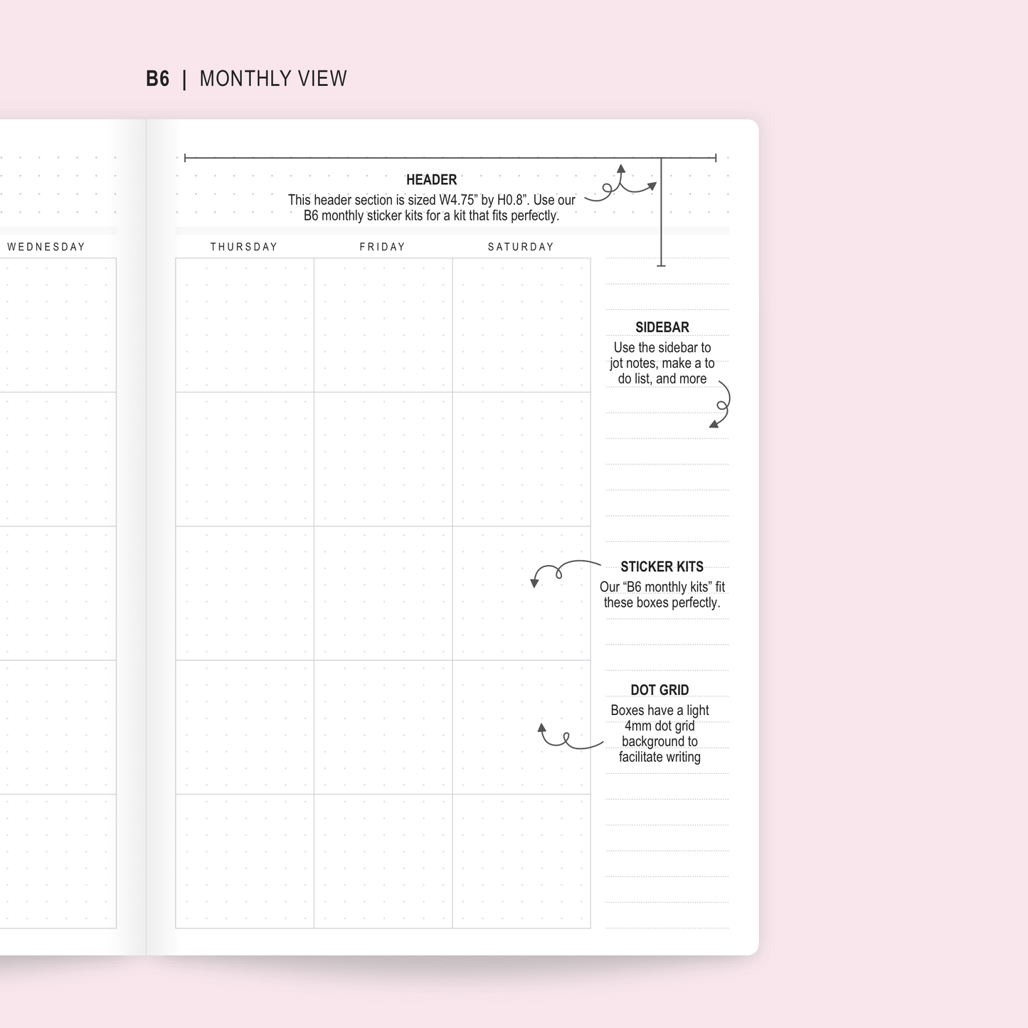 Undated Weekly Vertical Planner - Soy Milk - B6 (Half Year)