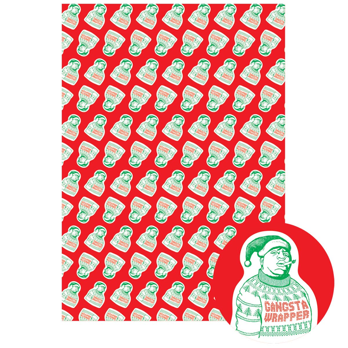 Gangsta Wrapper Biggie Gift Wrapping Paper (Single Sheet)