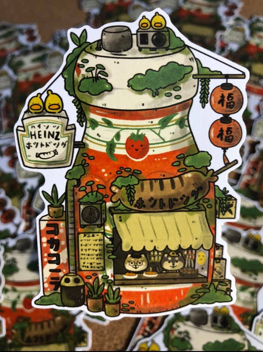 Ketchup Hotdog Stand Vinyl Sticker