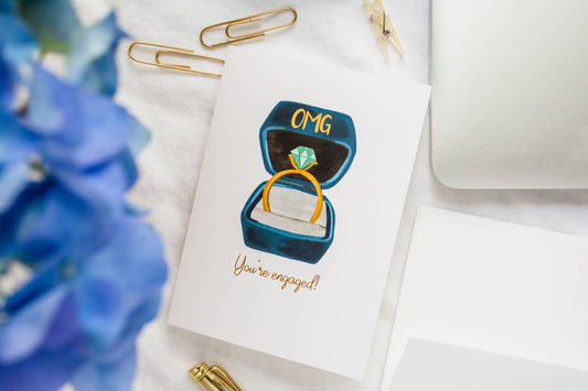 Omg You're Engaged - Greeting Card