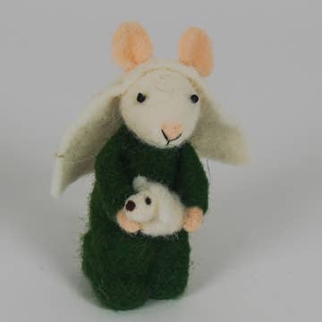 Felt Mouse Ornament: Felt Shepherd with Lamb