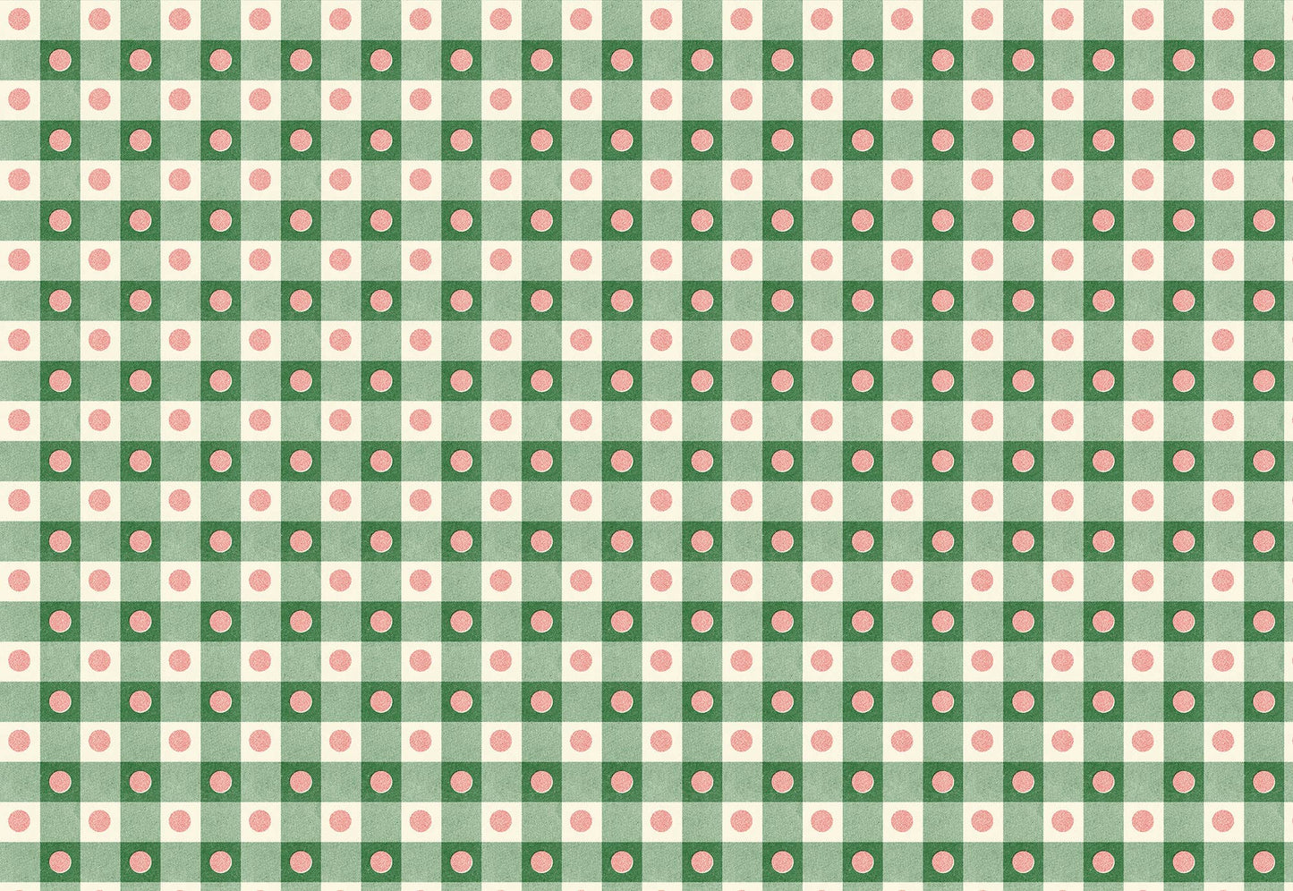 Green Wrapping Paper Pink Dots- 3 Sheet Roll