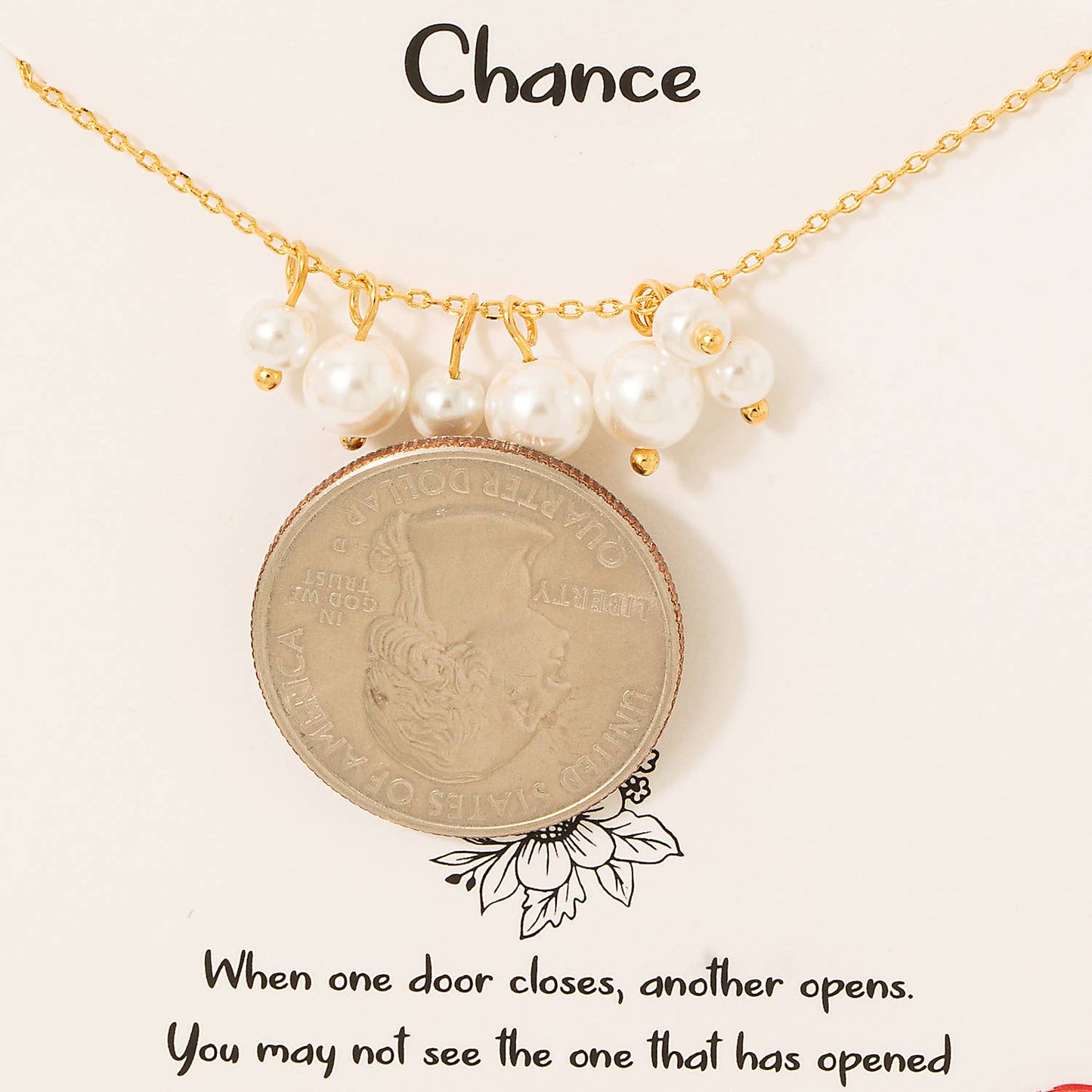 Gold Dipped Cluster Pearl Charms Necklace