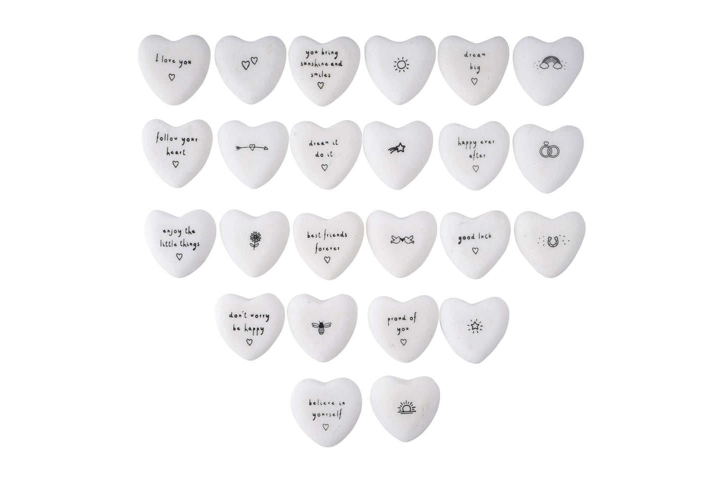 Sentiment Heart Stones Send With Love Assorted