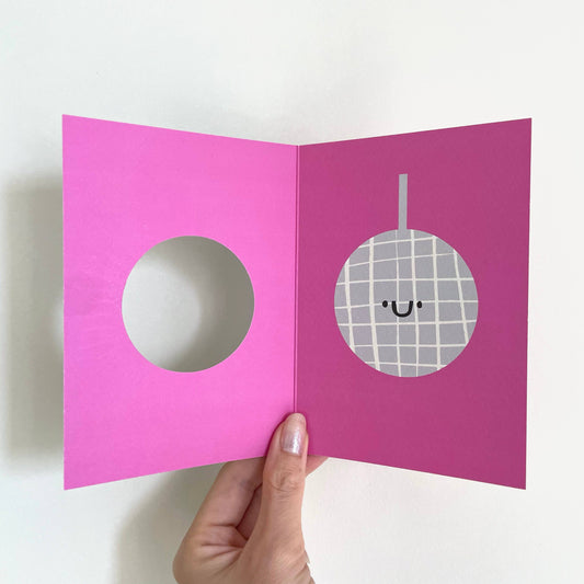 Disco ball - Birthday Card - Fun - Party Times - Cute - Foil