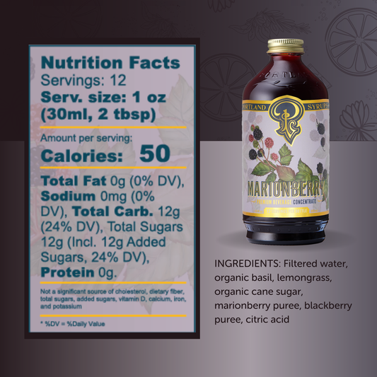 Marionberry Syrup 12oz - cocktail / mocktail beverage mixer