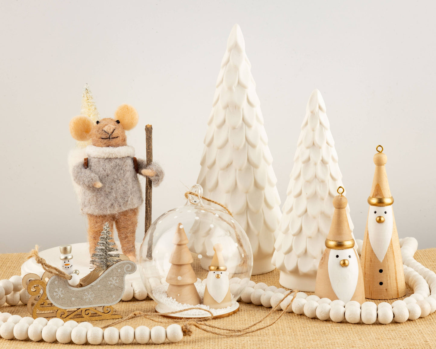 Felt Mouse Ornament: Felt hiking mouse ornament