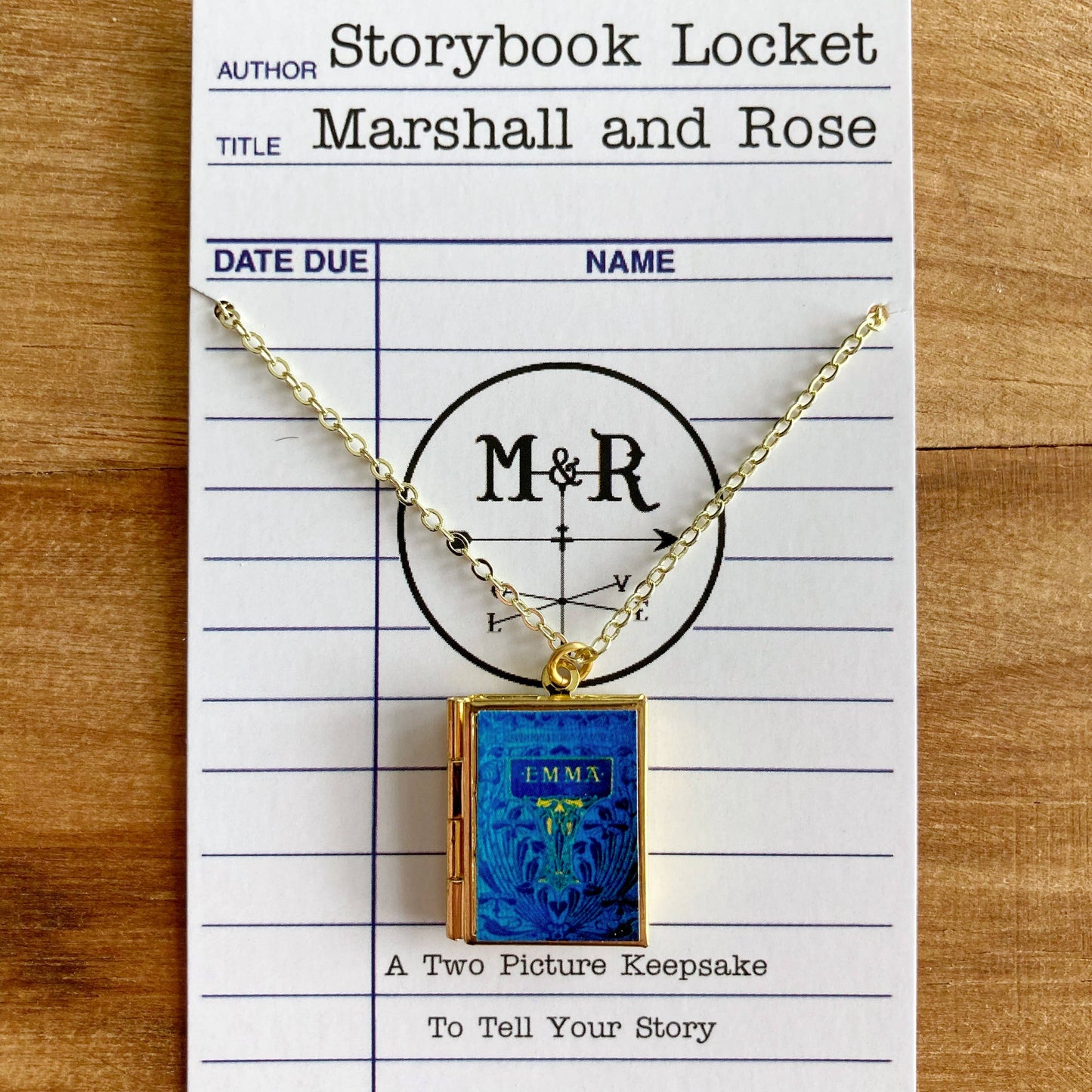 Book Locket Emma - Blue Vintage