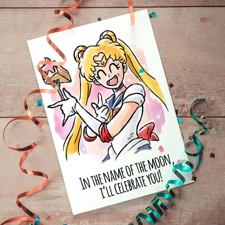 Name of the Moon Sailor Moon - Anime / Manga Birthday Card