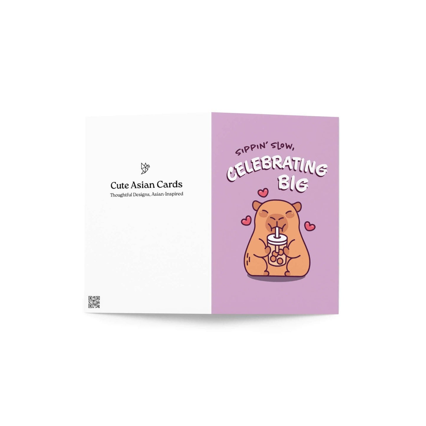 Celebrating Big Funny Birthday Card | Cute Capybara Milk Tea Boba