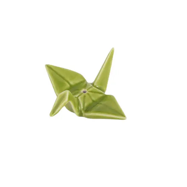 Origami Crane Incense Holder 2 inch Green