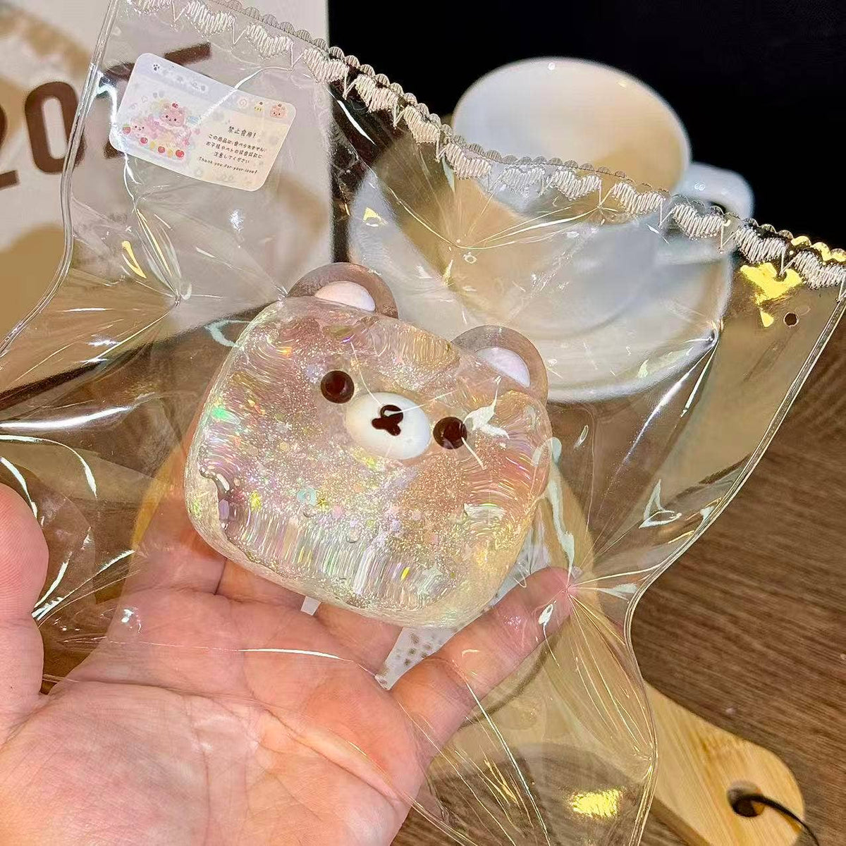 Transparent Rilakkuma Milk Cream Plush Taba Squishy Toy Cute Kawaii Character Collectible Handmade Little Nine Studio Soft Clay Texture
