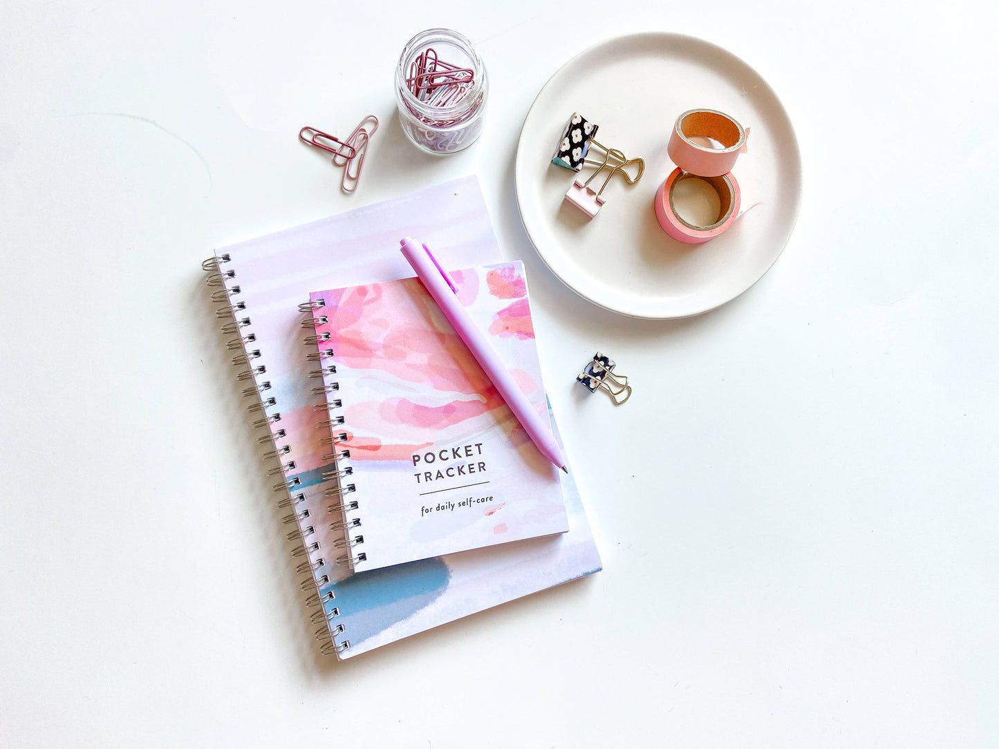Pocket Spiral Notebook - Pocket Tracker for Self Care