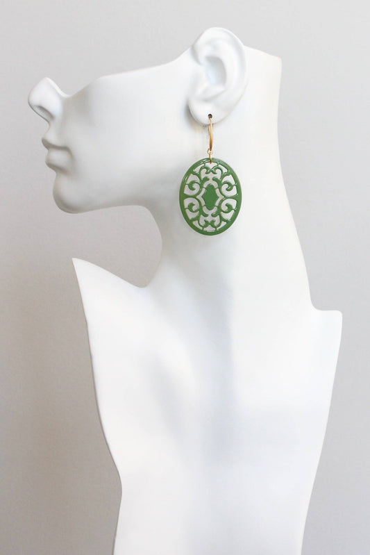 KYLE37 green enameled earrings
