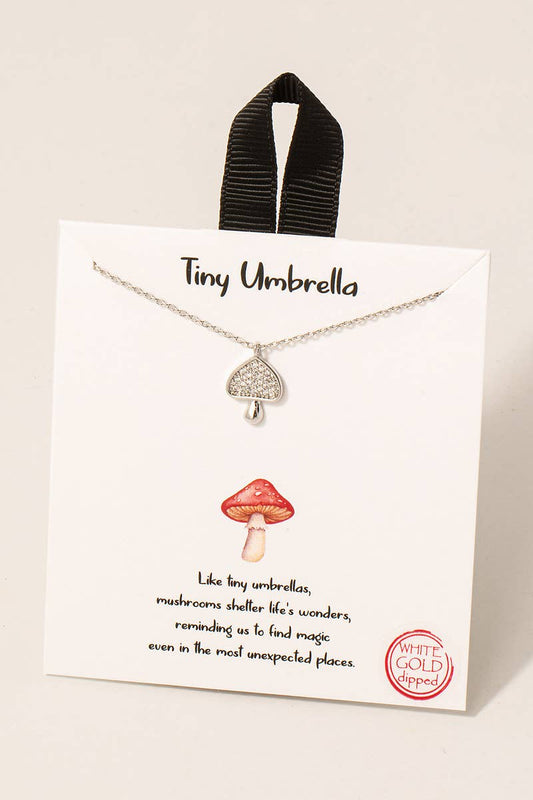 Gold Dipped Pave Mushroom Pendant Necklace