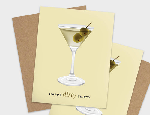 Happy Dirty Thirty Pun Birthday Card - Front & Company: Gift Store