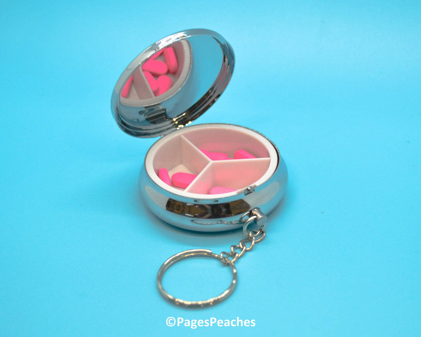 Lobotomy Pill Case Keychain Travel Medication Organizer
