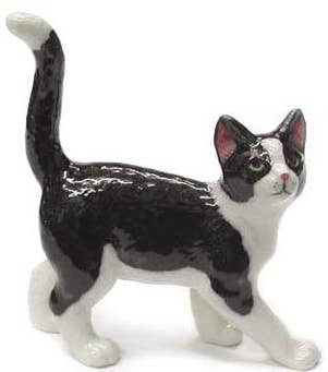 Tuxedo Kitten Northern Rose Porcelain Mini Figurine
