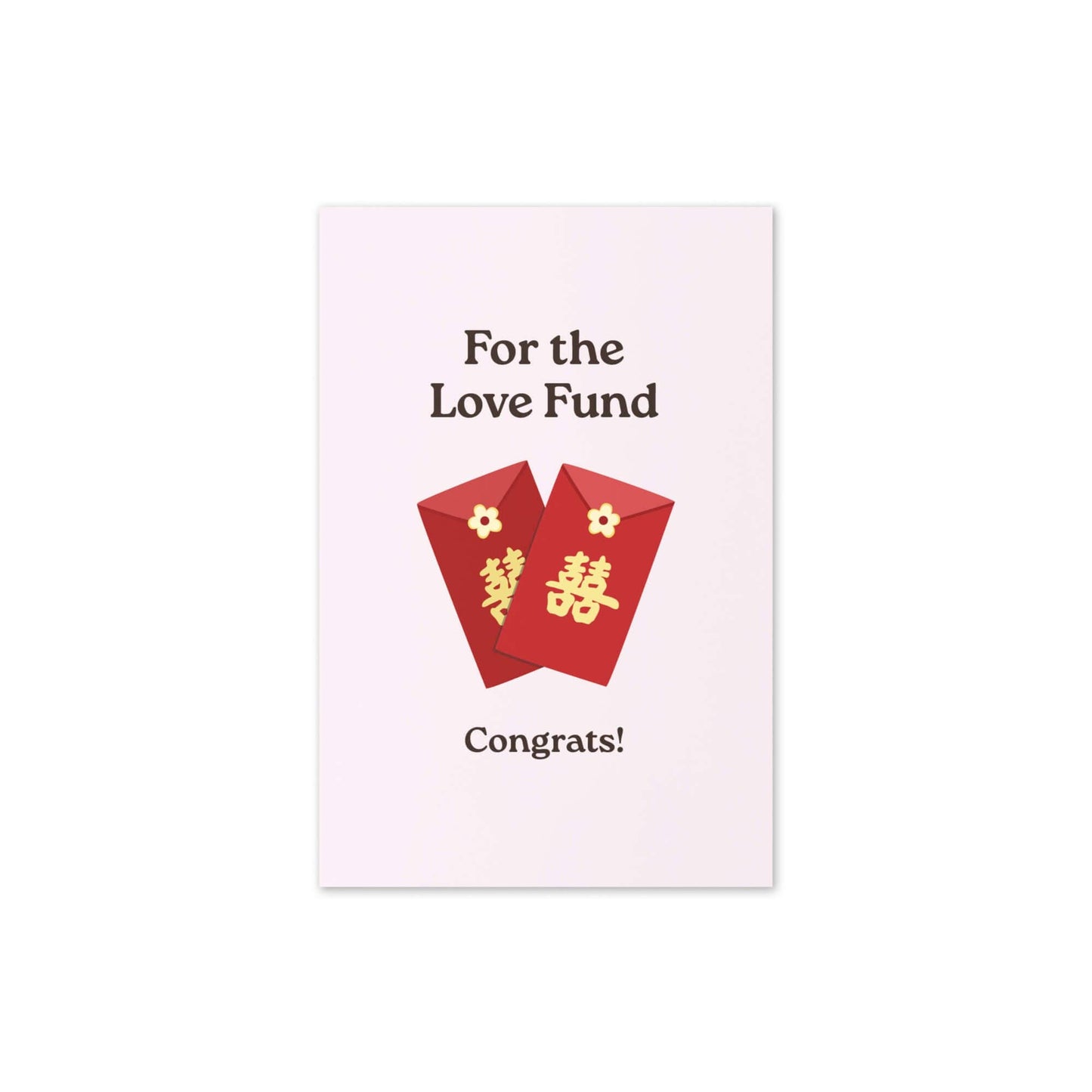Love Fund Asian Wedding Cards | Cute Red Envelope Hong Bao Couple