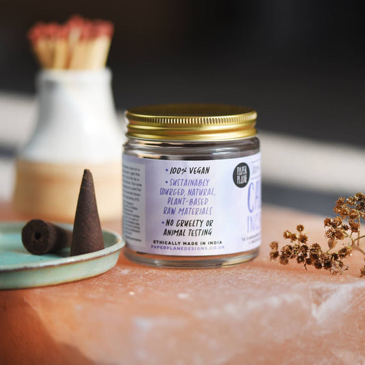 Calm Incense Jar of Incense Cones - plant based, vegan