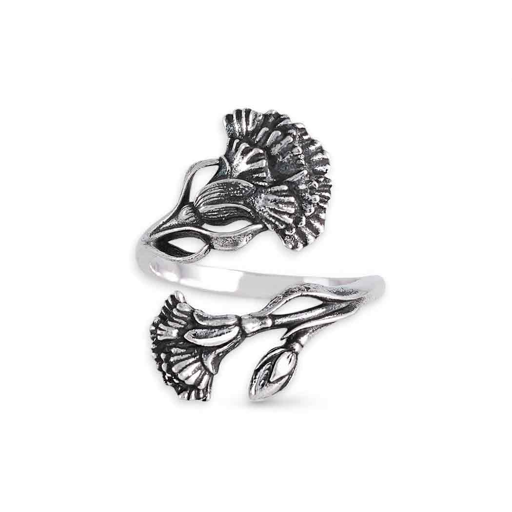 Sterling Silver Adjustable Birth Flower Rings