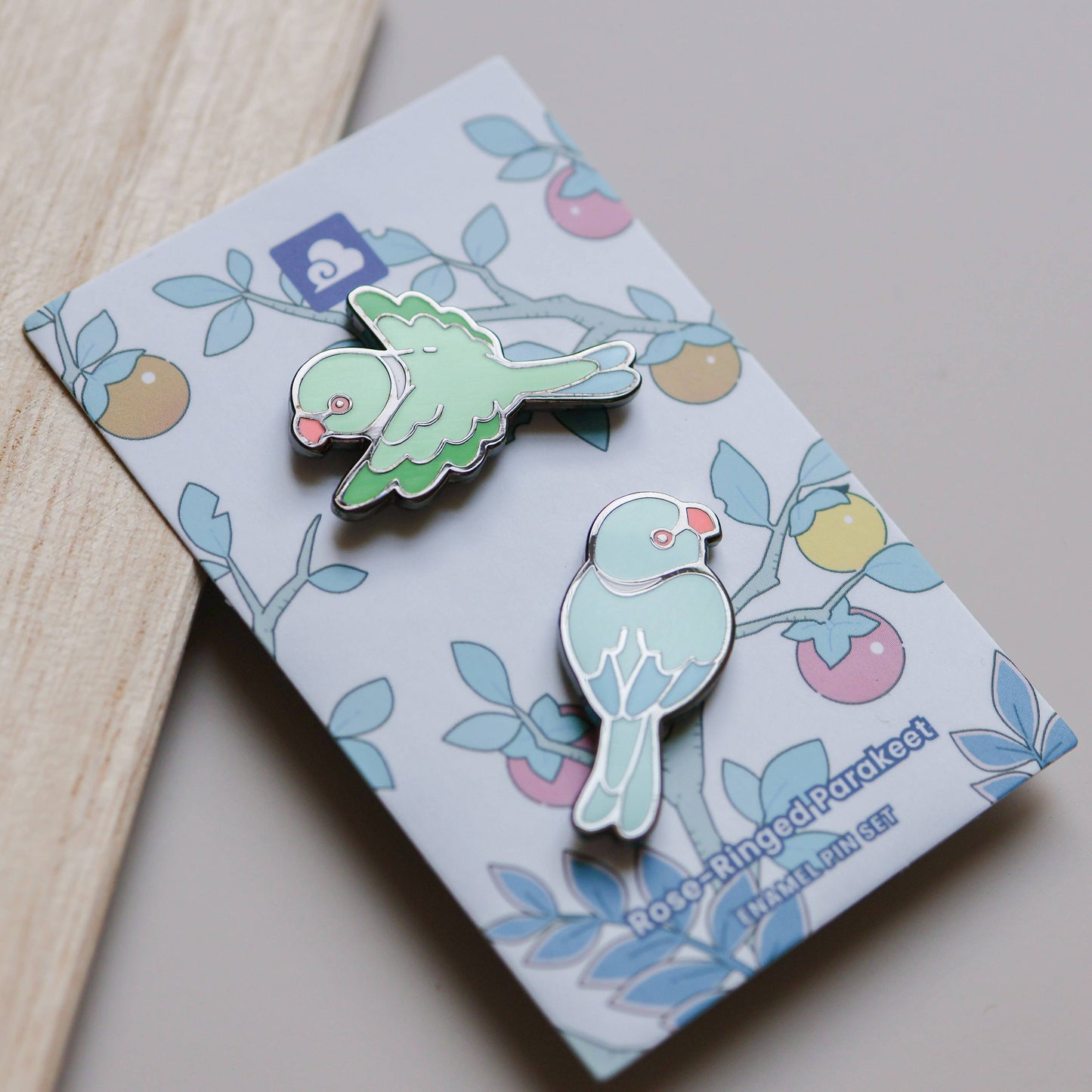 Enamel Pin - Rose-Ringed Parakeets Pin Set