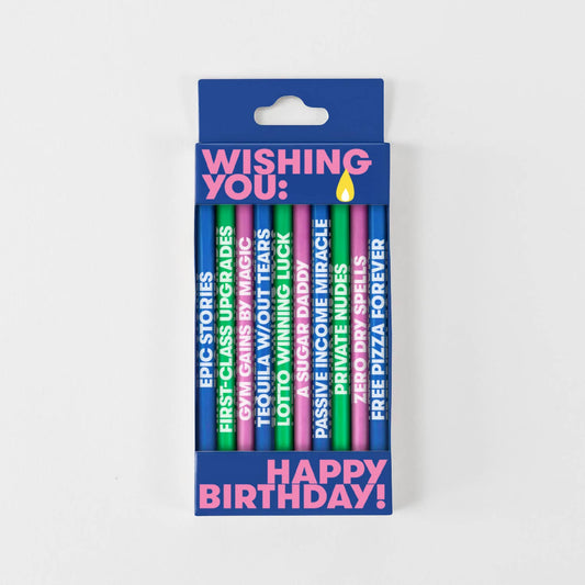 Wishing You: Cheeky Edition - Long Birthday Candles, 10 Pack