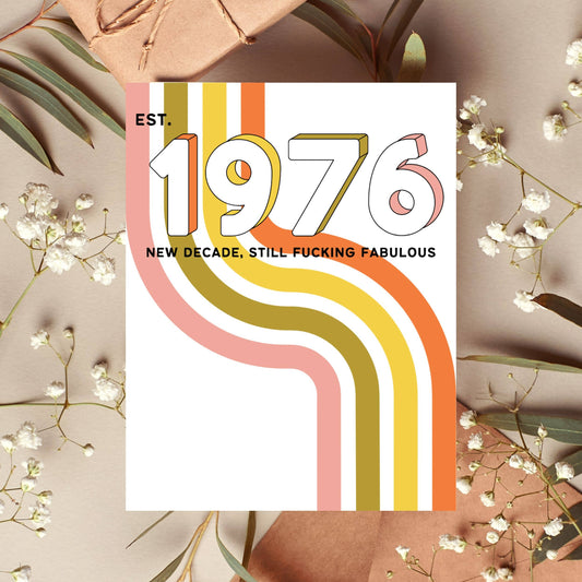 50th Birthday Card for 2026 EST 1976 Milestone Gift Women