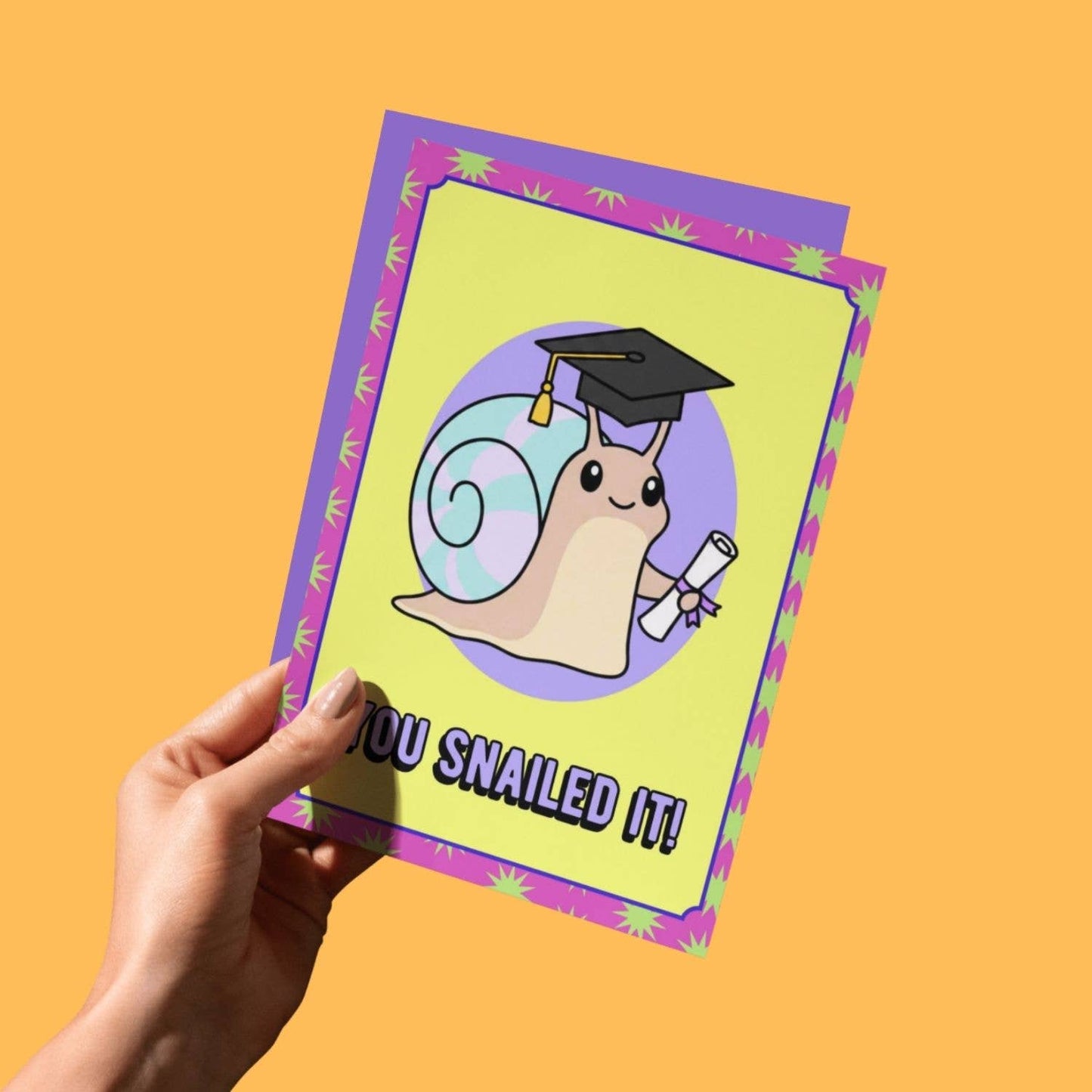 You Snailed It! Funny Snail Graduation Card
