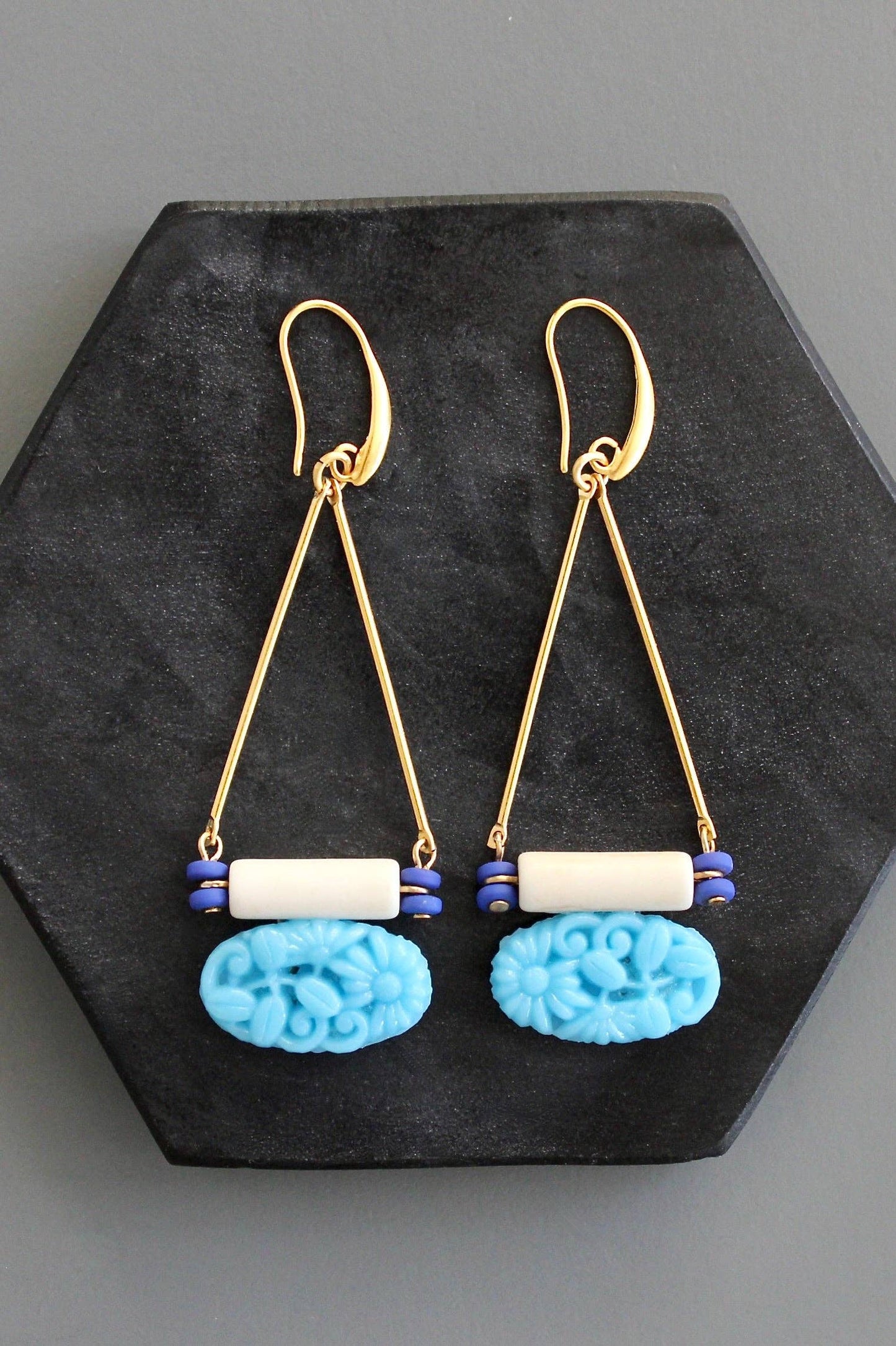 KYLE59 vintage glass geometric earrings