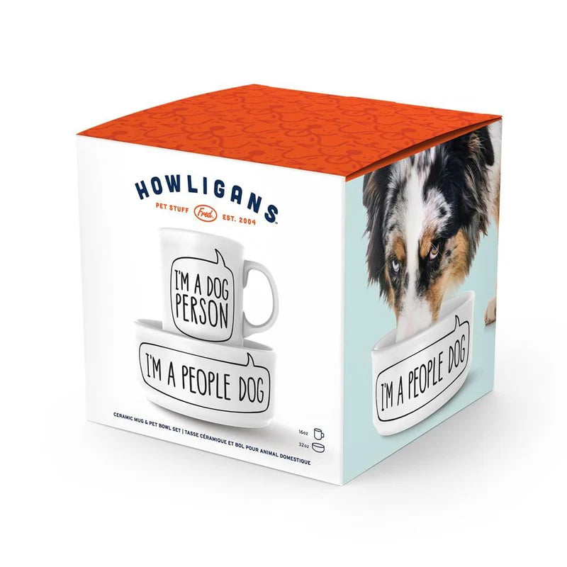 Fred Ceramic Mug + Dog Bowl Set - Dog Person