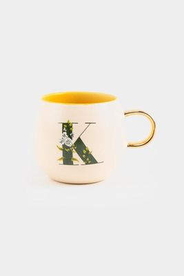 Monogram Floral Round Ceramic Mug 14oz