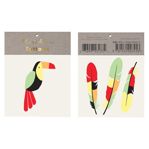 Meri Meri  Tropical Bird Tattoos - Front & Company: Gift Store