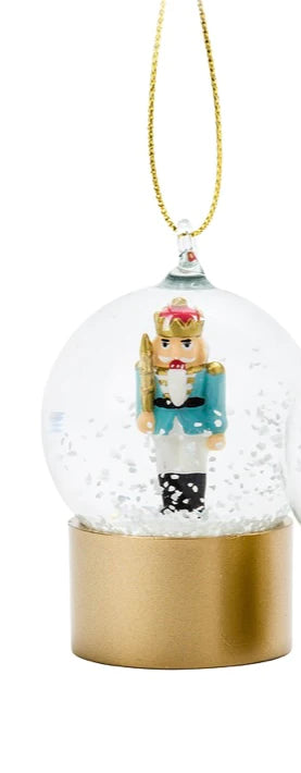 Small Nutcracker Snow Globe Ornament (Assorted)