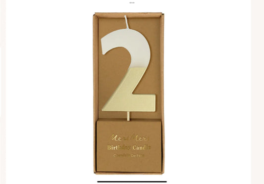 Gold Dipped Number Candles 0-9