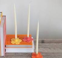 Stoneware Flower Shaped Taper Holder