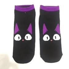 Totoro Black Cat  Crew Socks - Front & Company: Gift Store