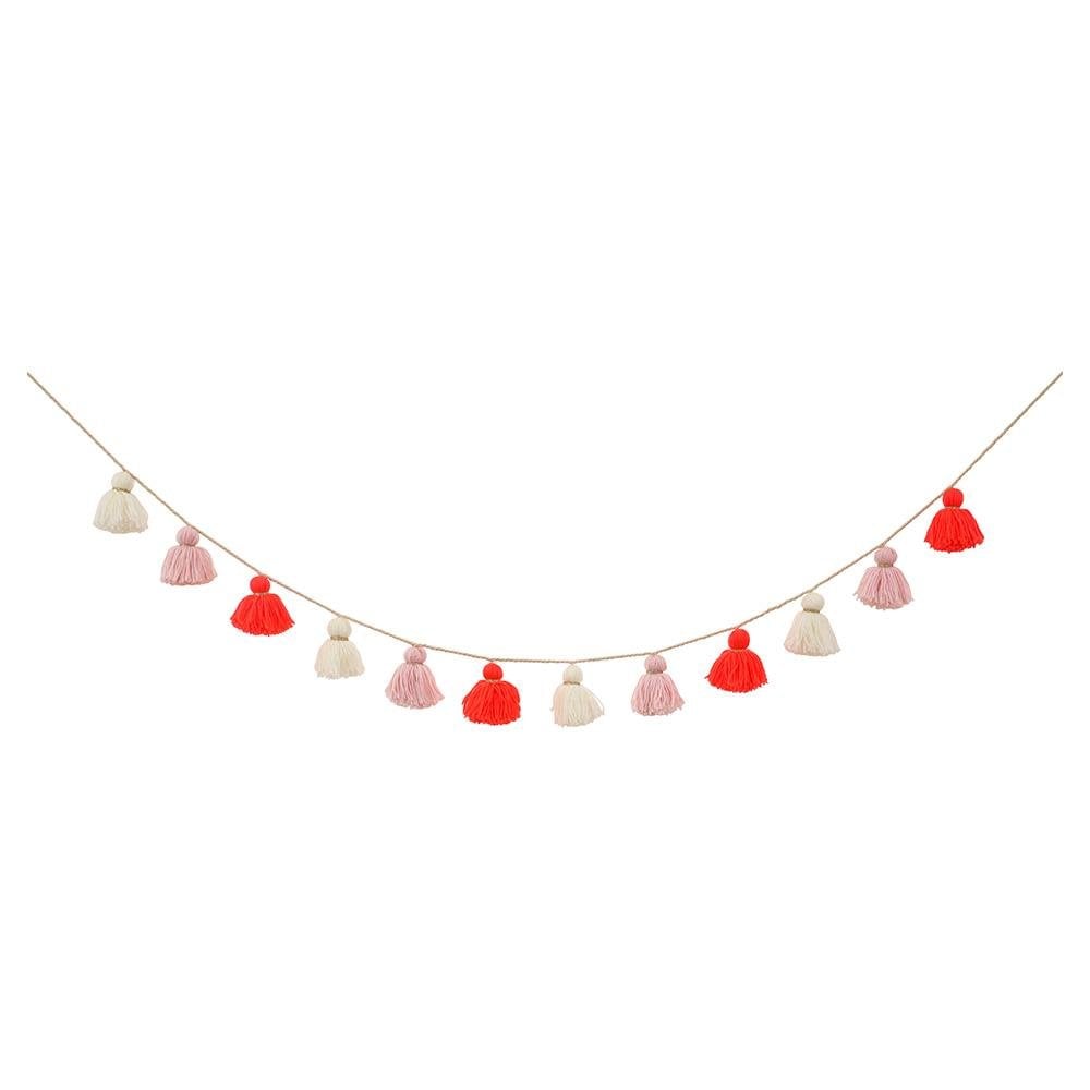 Meri Meri Wool Tassel Garland Pink