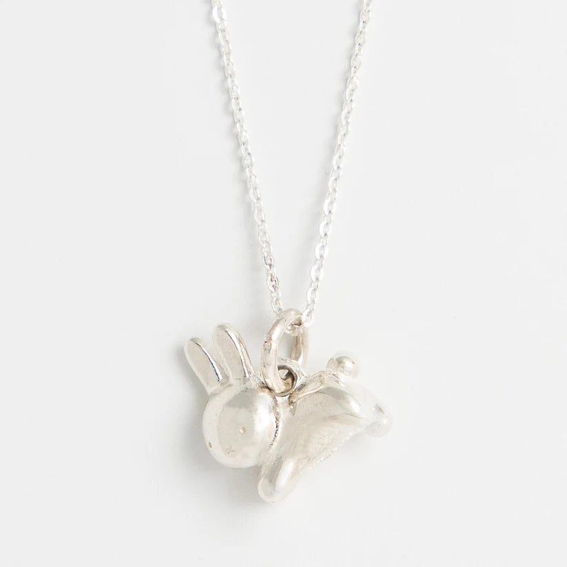 Miffy Sterling Silver Leaping Rabbit Charm Necklace